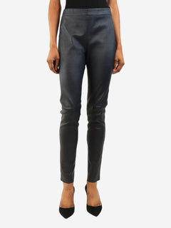 Navy leather leggings - size UK 12 Trousers Joseph 