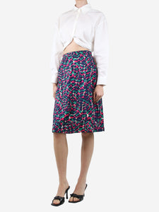 Louis Vuitton Multi A-line printed silk midi skirt - size UK 8