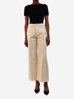 White wide leg jeans - size UK 8