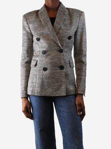 By Malene Birger Black textured double-breasted blazer - size UK 6