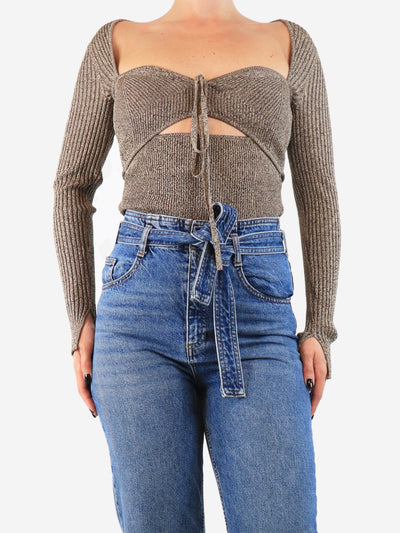 Brown ribbed knit top - size S Tops Jonathan Simkhai 