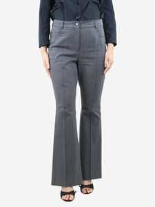 Akris Grey flared wide-leg denim trousers - size UK 12