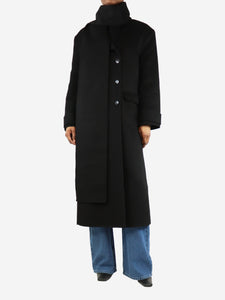 Sandro Black oversized wool coat - size UK 6