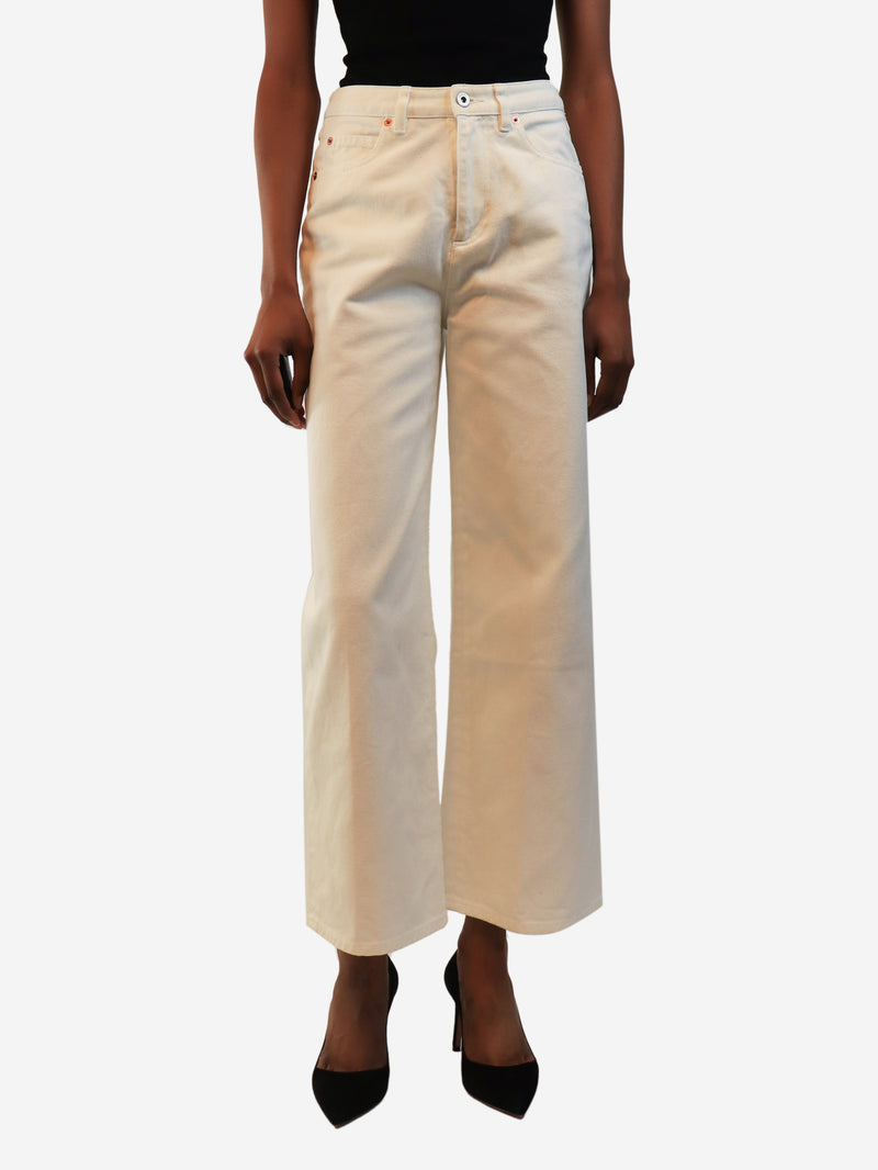 White wide leg jeans - size UK 8