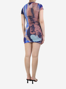 With Jean Blue sheer printed dress - size S