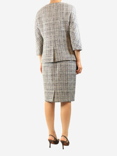 Grey tweed jacket and skirt set - size UK 14 Sets Chanel 