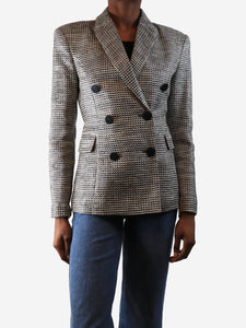 By Malene Birger Black textured double-breasted blazer - size UK 6