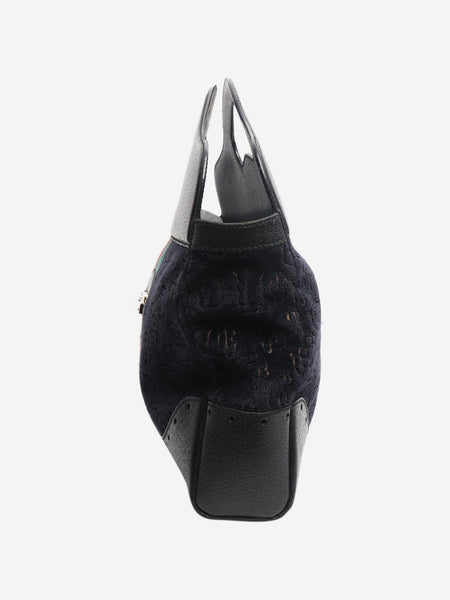 Navy velvet Horsebit tote bag alternate image