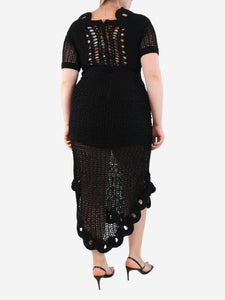 Alice McCall Black crochet maxi dress - size UK 12