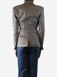 By Malene Birger Black textured double-breasted blazer - size UK 6