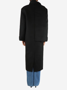 Sandro Black oversized wool coat - size UK 6