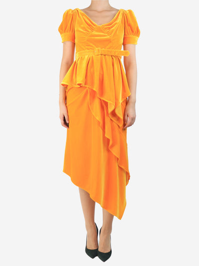 Orange velour top and skirt set - size UK 10 Sets self-portrait 