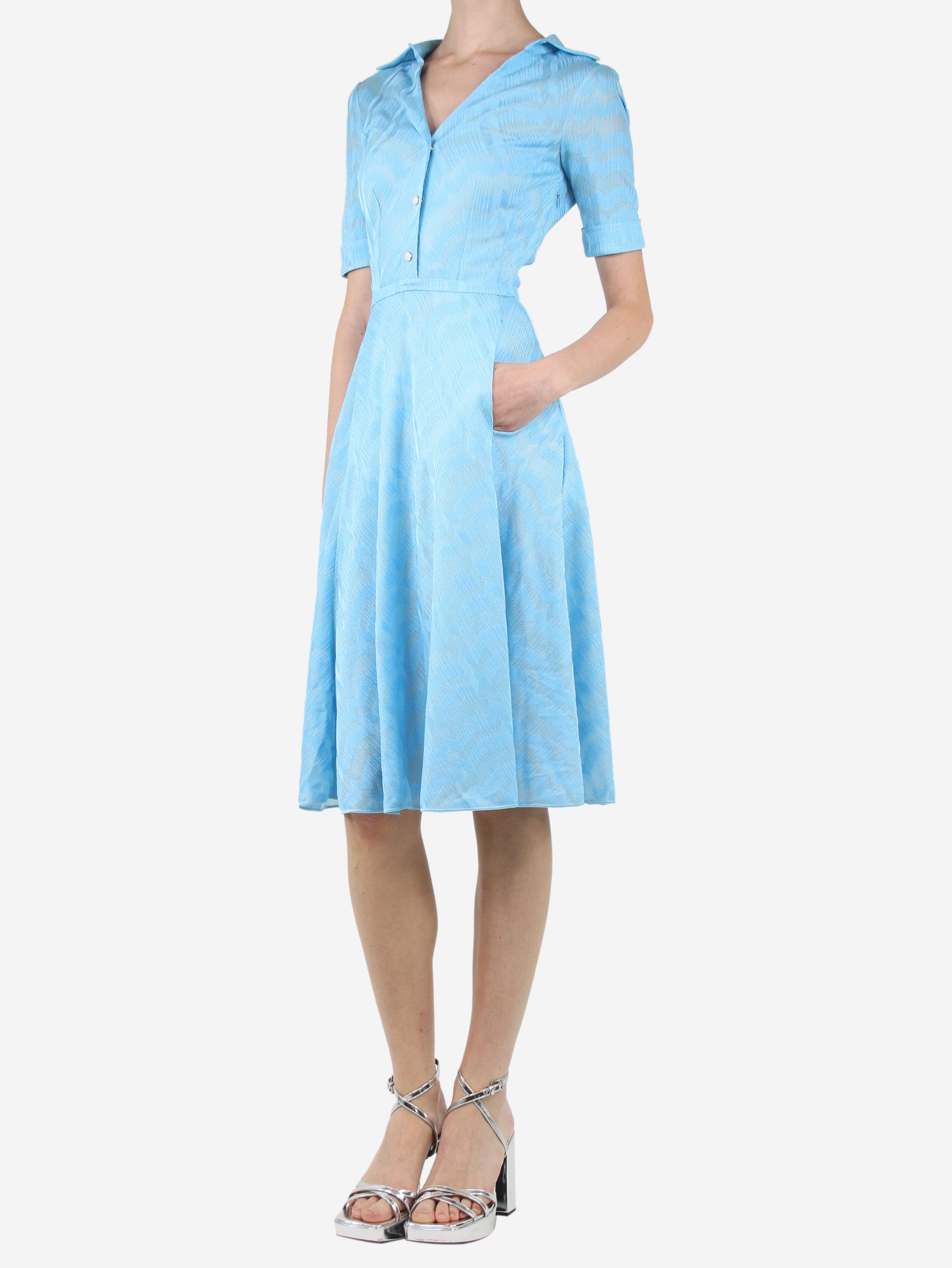 Light blue jacquard midi dress - size UK 6 Dresses Missoni 