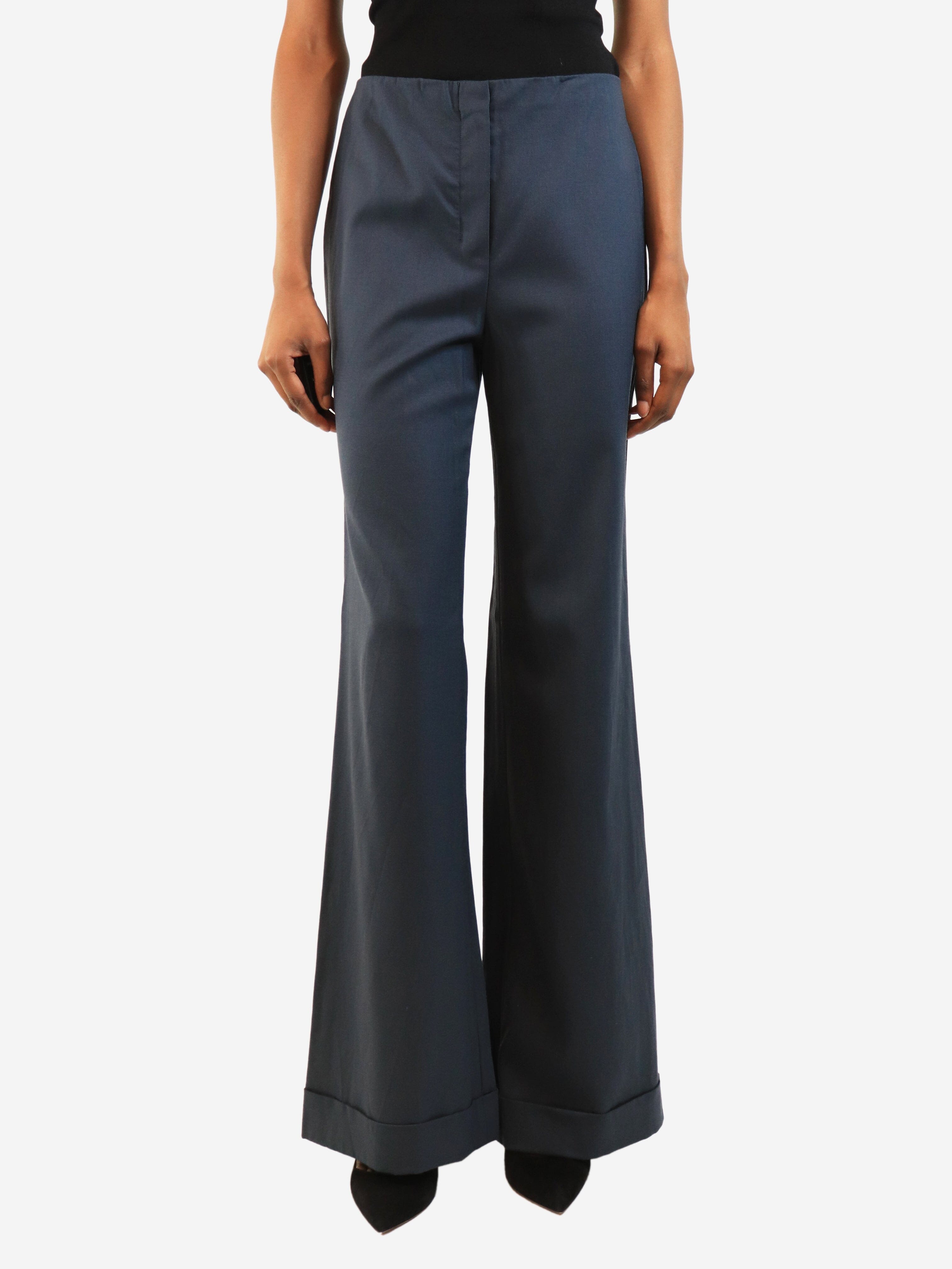 Midnight blue straight-leg trousers - size UK 8 Trousers The Row 