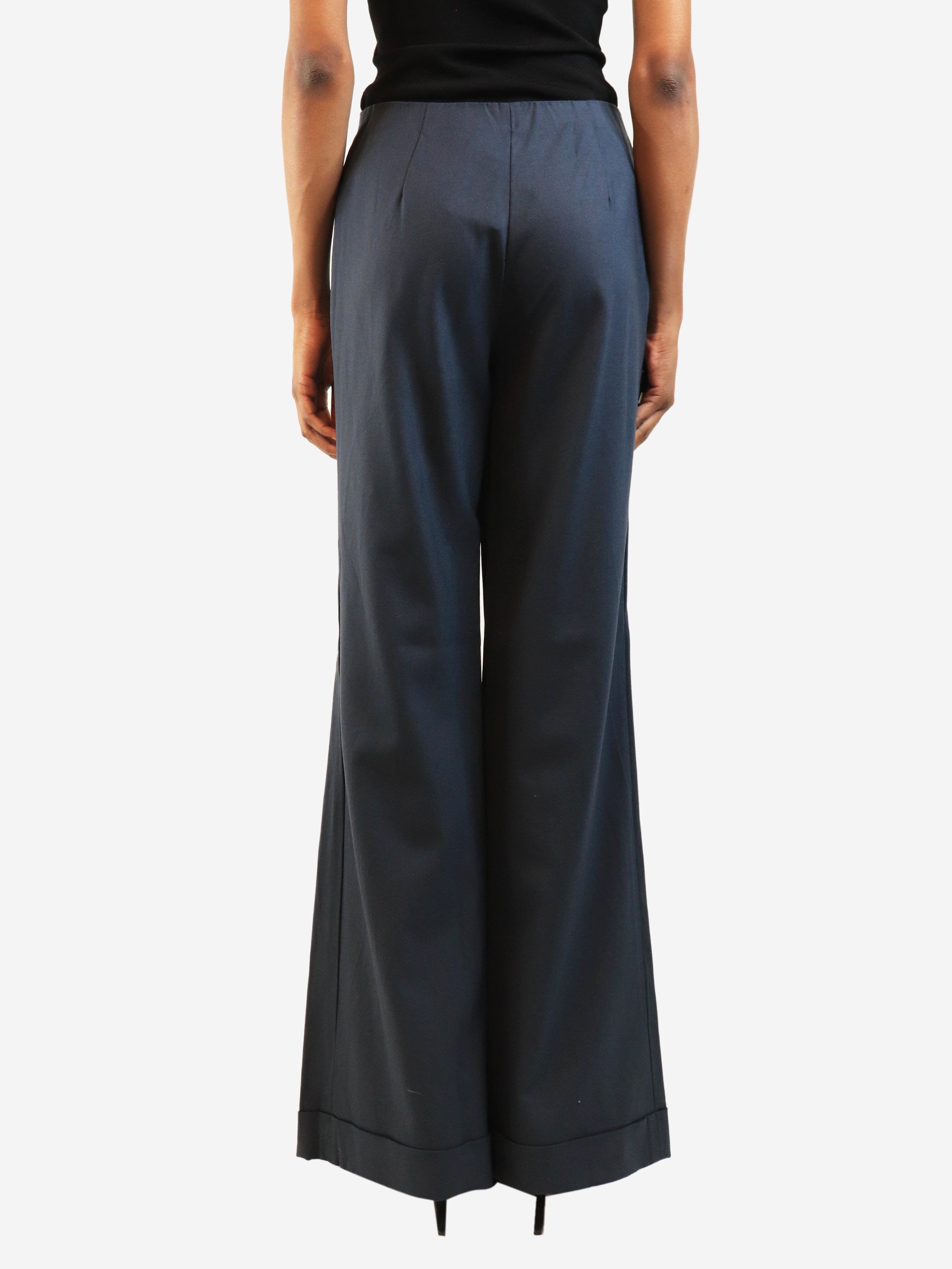 Midnight blue straight-leg trousers - size UK 8 Trousers The Row 