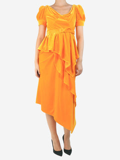 Orange velour top and skirt set - size UK 10 Sets self-portrait 