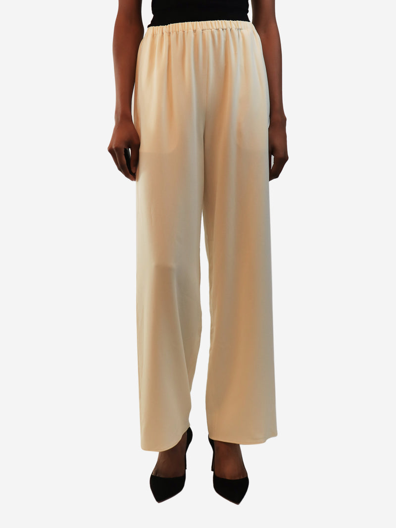 Cream elasticated trousers - size XS