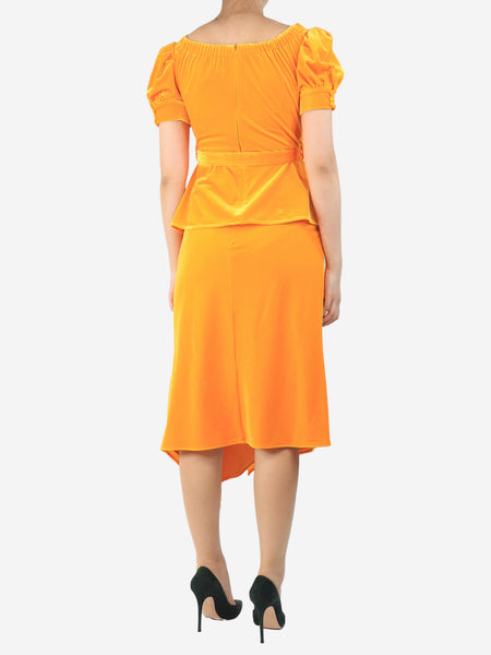 Orange velour top and skirt set - size UK 10 alternate image
