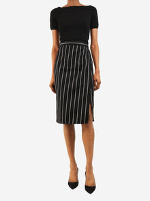 Black pinstripe midi wrap skirt - size UK 8 Skirts Balenciaga 