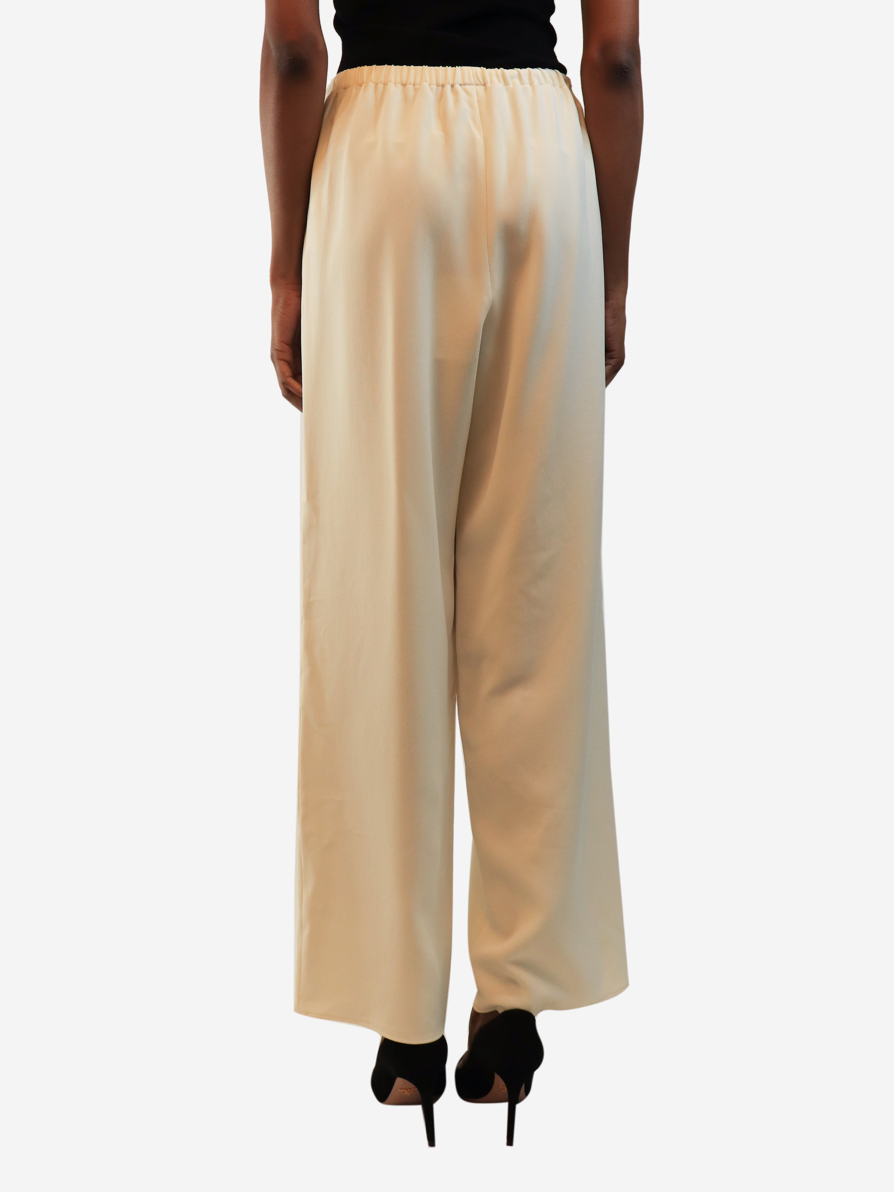 Cream elasticated trousers - size XS