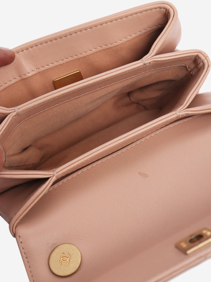 Dusty pink pearl chain mini flap bag Bags Chanel 