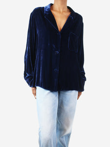 Golden Goose Deluxe Brand Blue button-up velvet blouse - size XS