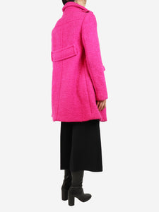 Prada Pink double-breasted boucle coat - size UK 10