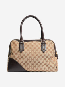 Gucci Brown Hasler Rabbit GG canvas bag