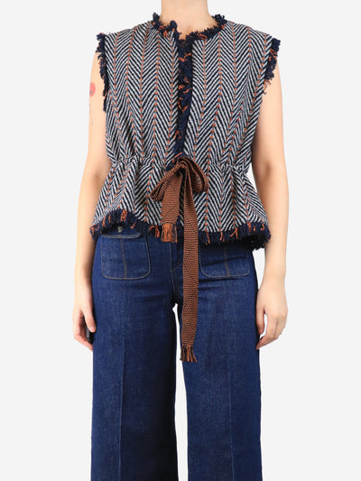 Multicolour knit fringe detail waistcoat - size S Coats & Jackets Ulla Johnson 