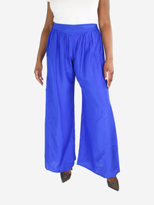 Forte Forte Blue wide-leg sheer silk trousers - size UK 14