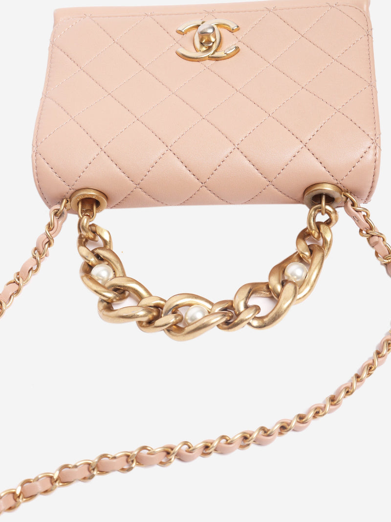 Dusty pink pearl chain mini flap bag Bags Chanel 