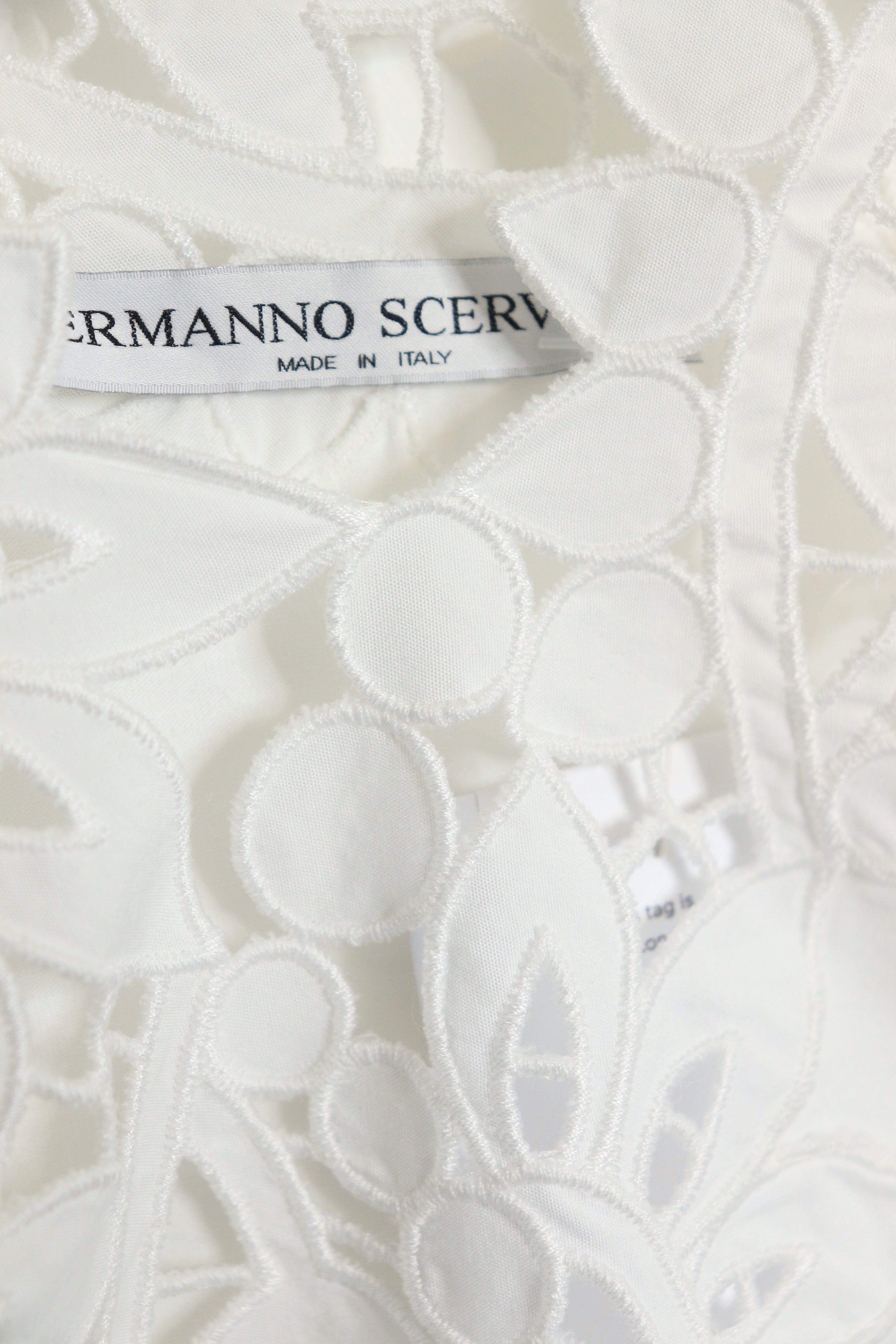 White embroidered top - size UK 14 Tops Ermanno Scervino 