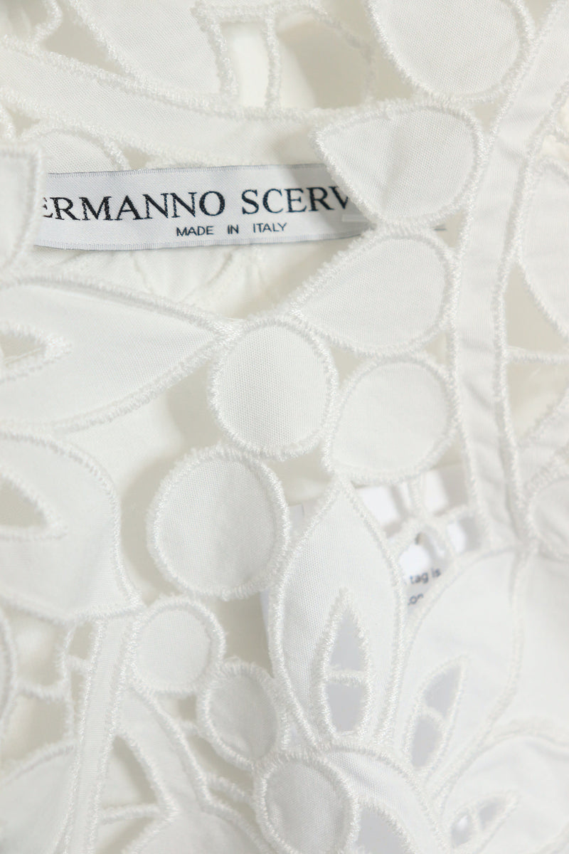 White embroidered top - size UK 14 Tops Ermanno Scervino 