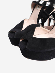 Miu Miu Black crystal embellished platform heels - size EU 37 (UK 4)