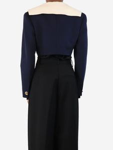 Miu Miu Navy and white cropped blazer - size UK 6