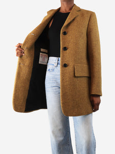 Margaret Howell Mustard Harris Tweed single breasted blazer - size UK 6