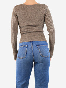 Jonathan Simkhai Brown ribbed knit top - size S