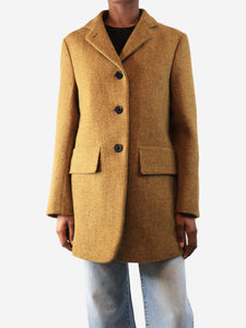 Margaret Howell Mustard Harris Tweed single breasted blazer - size UK 6
