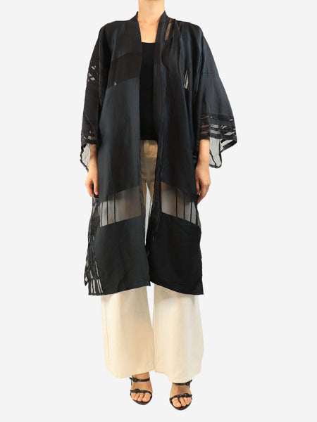 Black silk-blend cover-up - size S product image