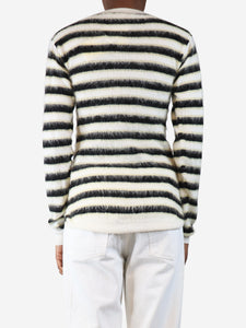 Marni White wool stripe jumper - size UK 8