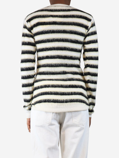 White wool stripe jumper - size UK 8 alternate image