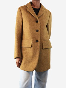 Margaret Howell Mustard Harris Tweed single breasted blazer - size UK 6