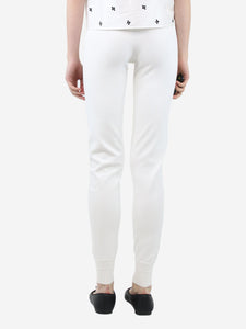 Chanel White slim-leg cuffed joggers - size UK 12