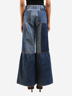 Blue flared patchwork jeans - size UK 6 Denim Dior 