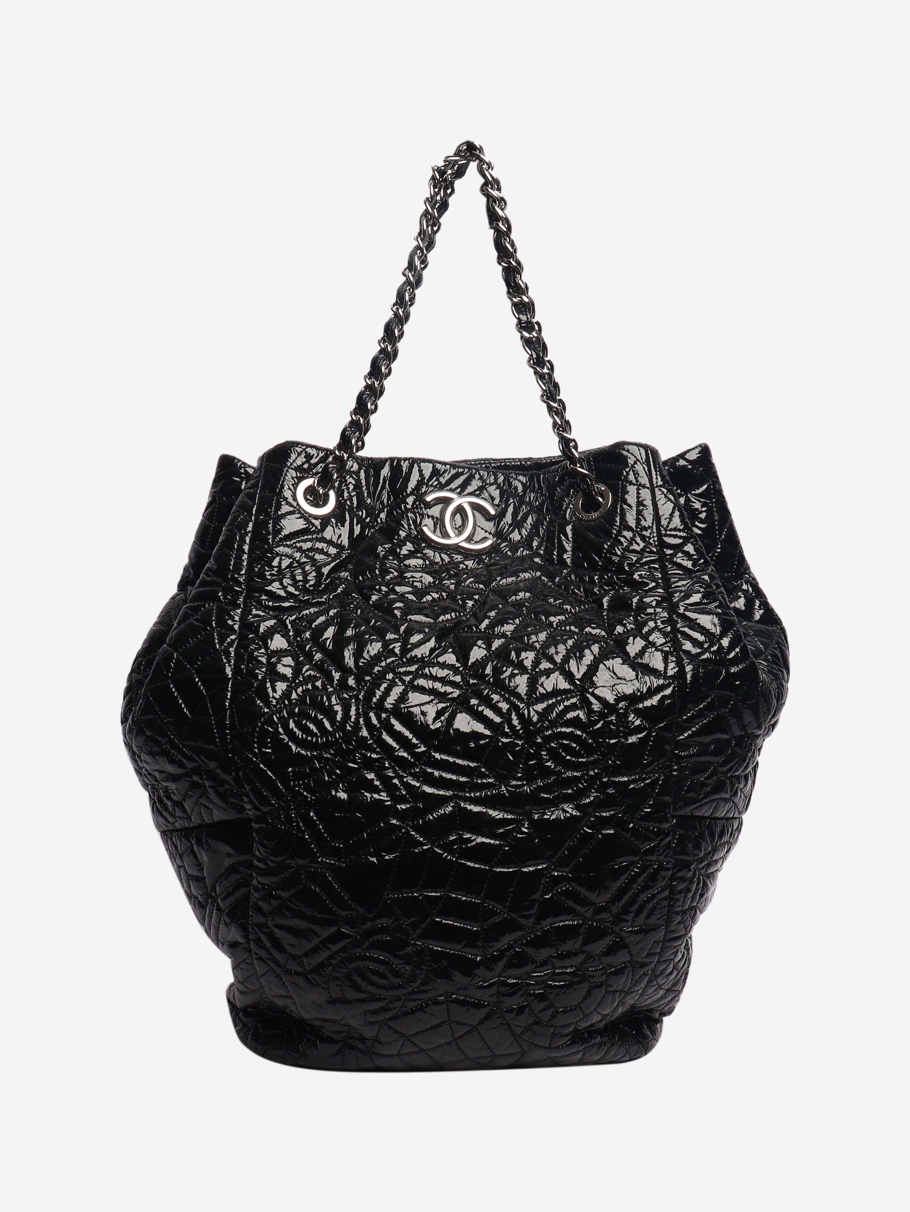 Black 2008 patent leather quilted tote bag Tote Bags Chanel 