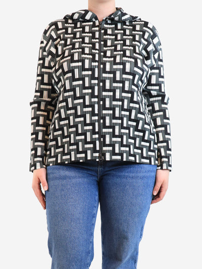 Grey pleated geometric-print zip hoodie - size Coats & Jackets Pleats Please 