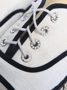 Chanel Neutral Derby espadrille shoes - size EU 41.5