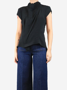 Rick Owens Black short-sleeved top - size UK 14