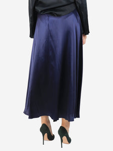 Simone Rocha Navy silk midi skirt - size UK 8