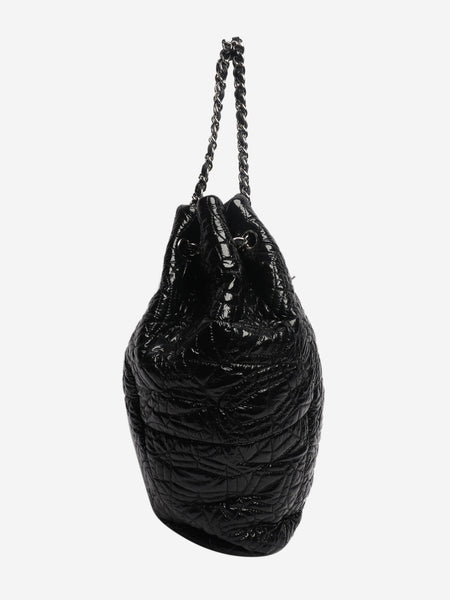 Black 2008 patent leather quilted tote bag alternate image
